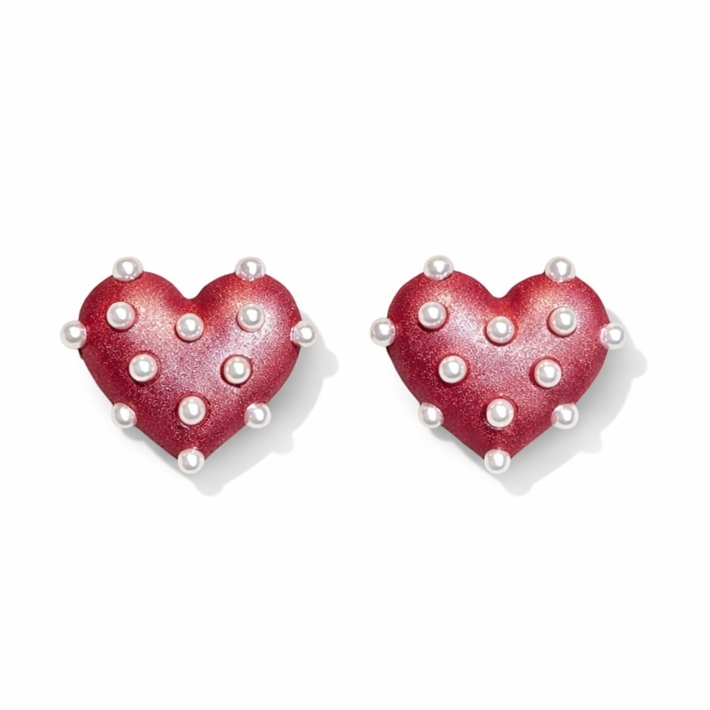 ⚜️ Amoré Pink Heart Stud Earrings